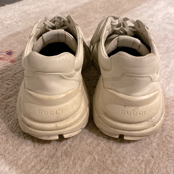 GUCCI Ivory White Rhyton Sneakers, Men’s size 8 - Picture 2 of 5